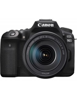 DSLR фотоапарат Canon - EOS 90D, EF-S 18-135mm IS Nano, черен