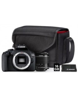 DSLR фотоапарат Canon - EOS 4000D, EF-S18-55mm, SB130, черен