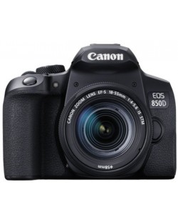 DSLR фотоапарат Canon - EOS 850D + oбектив EF-S 18-55mm, черен
