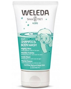 Душ гел и шампоан с мента Weleda, 150 ml