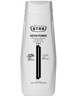 STR8 Душ гел за мъже Detox Power, 3 в 1, 400 ml