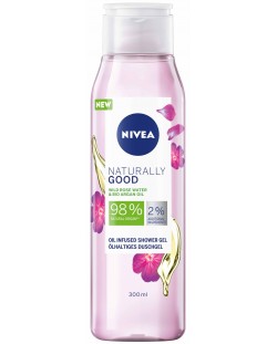 Nivea Naturally Good Душ гел Wild Rose & Bio Essential Oil, 300 ml