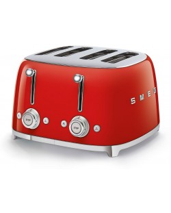 Двоен тостер Smeg - TSF03RDEU, 2000W, 6 степени, червен