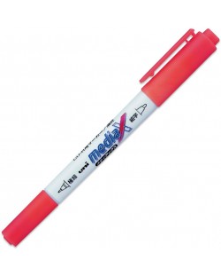 Двувърх перманентен маркер Uni Mediax - PD-153T, 0.4 mm и 0.9 mm, червен