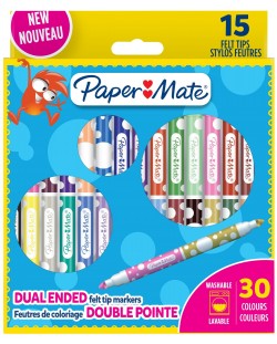 Двувърхи флумастери Paper Mate Kids Coloring - 15 броя
