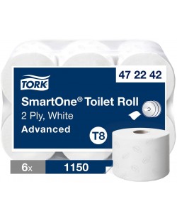 Двупластова тоалетна хартия Tork - SmartOne Advanced, T8, 6 х 1150 къса