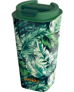 Двустенна чаша с капаче Quokka Flux - Jungle, 450 ml