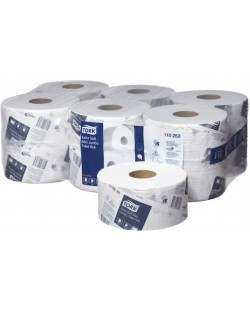 Двупластова тоалетна хартия Tork - Soft Mini Jumbo Premium, Т2, 12 x 170 m