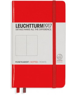 Джобен тефтер Leuchtturm1917 - A6, страници на точки, Red