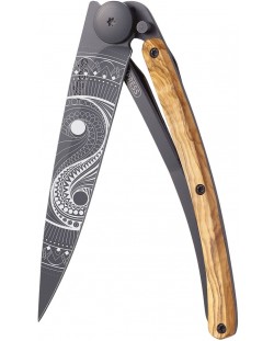 Джобен нож Deejo Olive Wood - Yin & Yang, 37 g