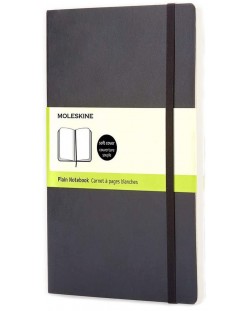 Джобен тефтер с меки корици Moleskine Classic Plain - Черен, бели листове