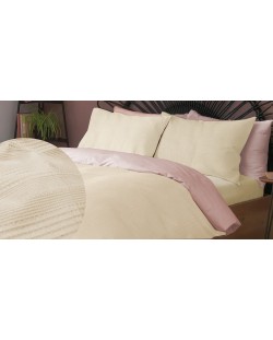 Спален комплект Aglika - 4 Seasons, двулицев, розово и вафел екрю