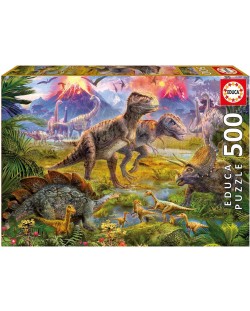 Пъзел Educa от 500 части - Динозавърска среща