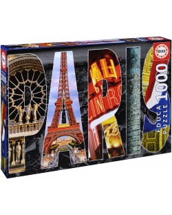 Пъзел Educa от 1000 части - Колаж на Париж