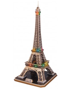 3D Пъзел Cubic Fun от 82 части и LED светлини - Eiffel Tower