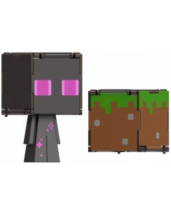 Екшън фигура Mattel Games: Minecraft - Enderman & Grass Block (Flippin Figs)