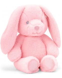 Eкологична плюшена играчка Keel Toys Keeleco - Бебе зайче, розово, 20 cm