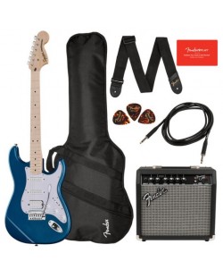 Комплект китара с аксесоари Fender - SQ Affinity Strat Pack MN, Lake Placid Blue