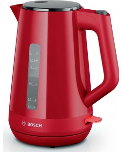 Електрическа кана за вода Bosch - MyMoment, 2400W, 1.7 l, червена