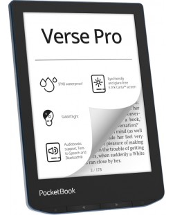 Електронен четец PocketBook - Verse Pro, 6'', 512MB/16GB, Azure
