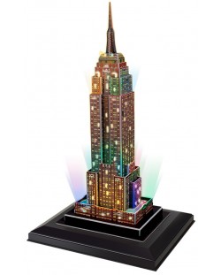 3D Пъзел Cubic Fun от 38 части и LED светлини - Empire State Building (U.S.A)