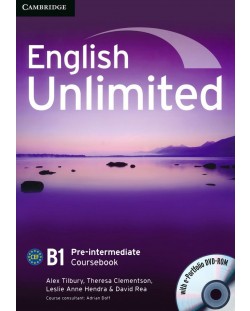 English Unlimited Pre-intermediate Coursebook: Английски език - ниво B1 (учебник с DVD-ROM)