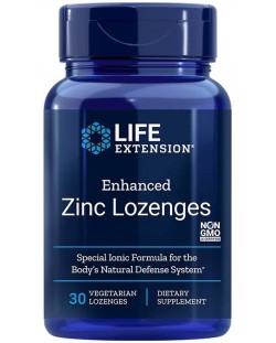 Enchanced  Zinc Lozenges, 30 веге таблетки за смучене, Life Extension