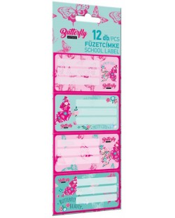 Ученически етикети Lizzy Card Cute Butterfly - 12 броя