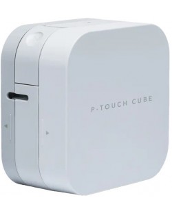 Етикетен принтер Brother - P-touch CUBE PT-P300BT, бял