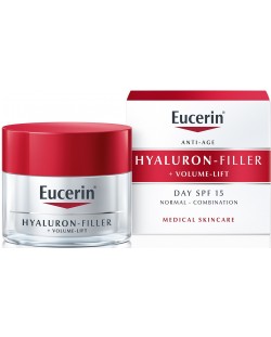Eucerin Hyaluron-Filler + Volume-Lift Дневен крем за лице, SPF15, 50 ml