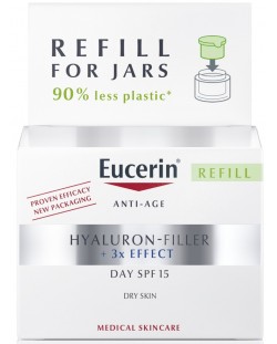 Eucerin Hyaluron-Filler Пълнител за дневен крем за суха кожа, SPF15, 50 ml