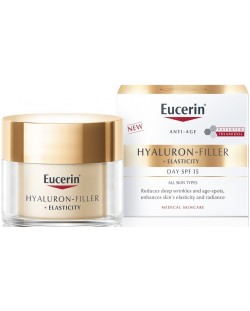Eucerin Hyaluron-Filler + Elasticity Дневен крем за лице, SPF15, 50 ml