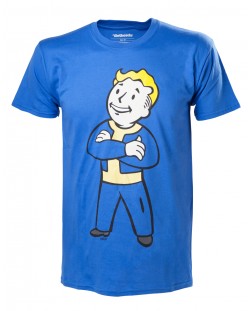Тениска Fallout 4 - Vault Boy Crossed Arms, син размер S