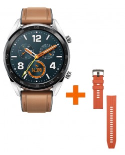Смарт часовник Huawei - Watch GT FTN-B19V, 1.39, сребрист/кафяв