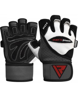 Фитнес ръкавици RDX - L1, размер L, бели/черни