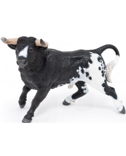 Фигурка Papo Farmyard friends - Испански бик, черно-бял 