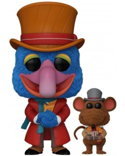 Фигура Funko POP! Disney: The Muppets Christmas Carol - Charles Dickens with Rizzo (Flocked) (Amazon Exclusive) #1456