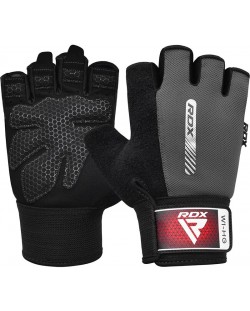 Фитнес ръкавици RDX - W1 Half,  сиви/черни