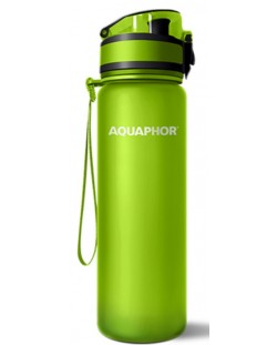 Филтрираща бутилка за вода Aquaphor - City, 160007, 0.5 l, зелена
