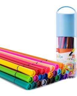 Флумастери Deli Colorun - EC156-24, 24 цвята, в тубус