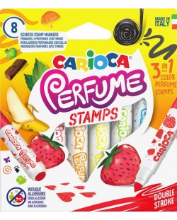 Флумастери Carioca Stamp - 8 цвята с печати, ароматни