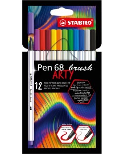 Флумастери Stabilo Arty - Pen 68 Brush, 12 цвята