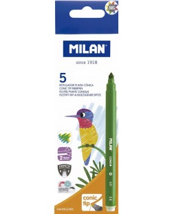 Флумастери Milan - 5 цвята