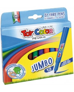 Флумастери Toy Color - Jumbo, 12 цвята