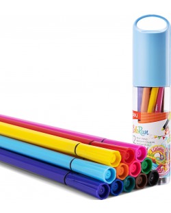Флумастери Deli Colorun - EC156-12, 12 цвята, в тубус