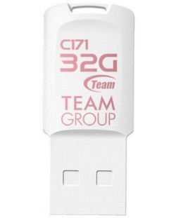 Флаш памет Team Group - C171, 32GB, USB 2.0, бяла
