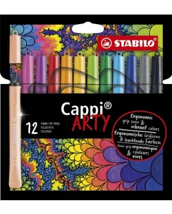 Флумастери Stabilo Arty - Cappi, 12 цвята