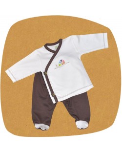 Сет камизолка и ританки For Babies - Охлюв, 3-6 месеца