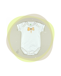 Памучно боди с къс ръкав For Babies - Папионка, 68 cm, 3-6 месеца