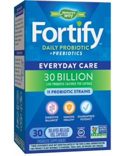 Fortify Daily Probiotic+Prebiotics 30 Billion, 30 капсули, Nature's Way